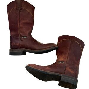 Vintage Red Diamond Western Cowboy Boots Size 6.5 E Brown Leather